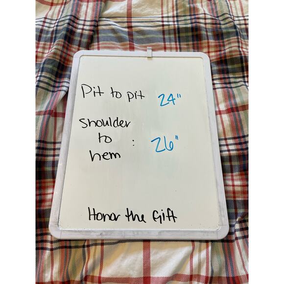 Honor The Gift Blue Diamond Button Down Short Sleeve Top XXL - Picture 8 of 8